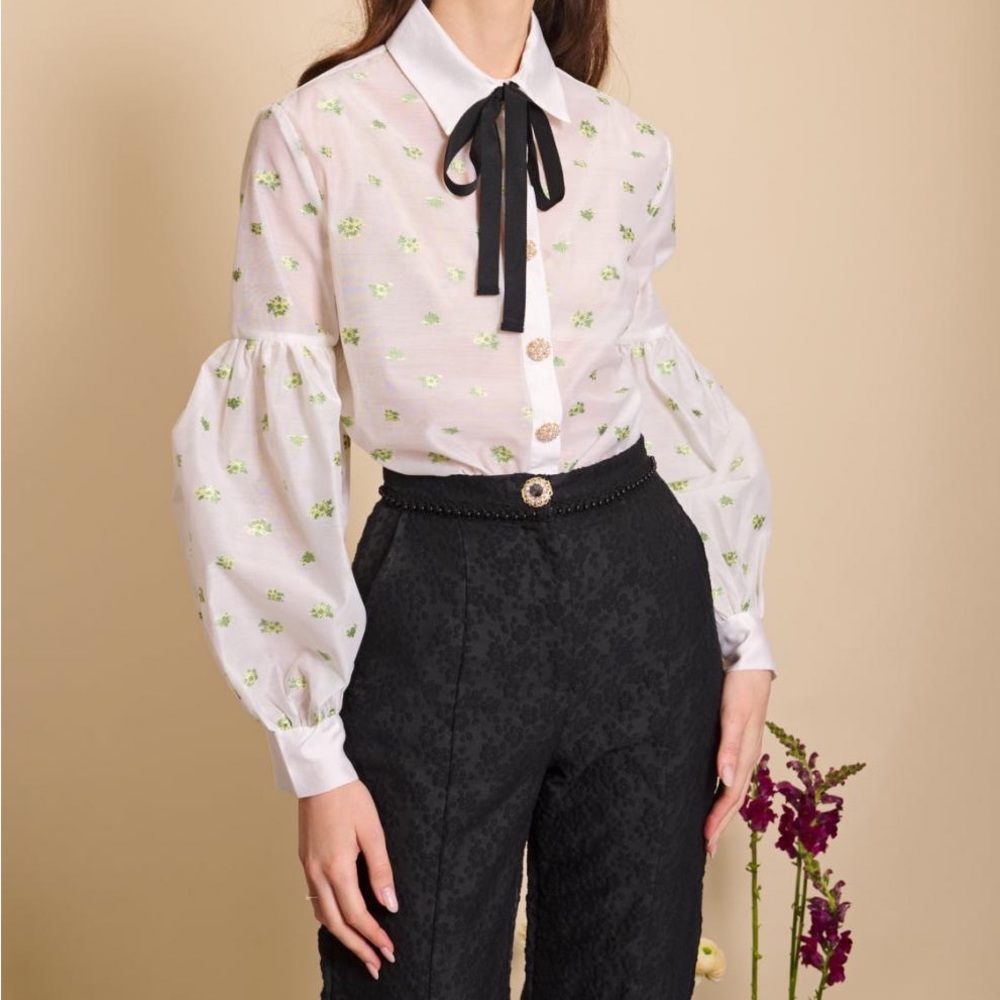 New Sister Jane Dream Angelic Jacquard Blouse Small